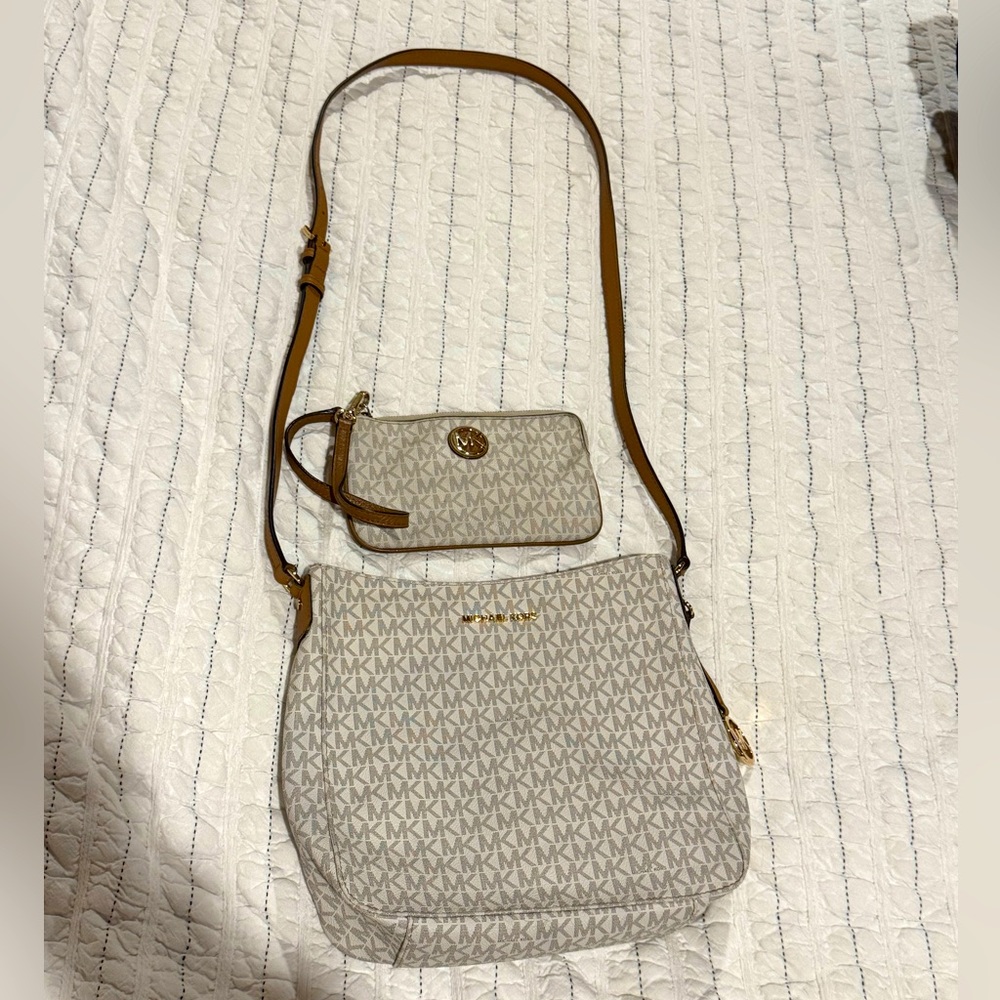 Michael Kors Jet Set Crossbody and Fulton Wristlet